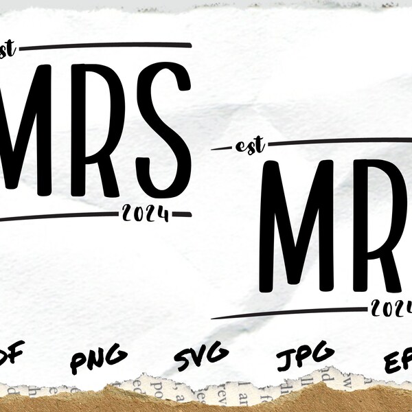 Mr and Mrs 2024 Svg SVG | Digital Download Funny Unicorn Niches | Dabbing Unicorn Design