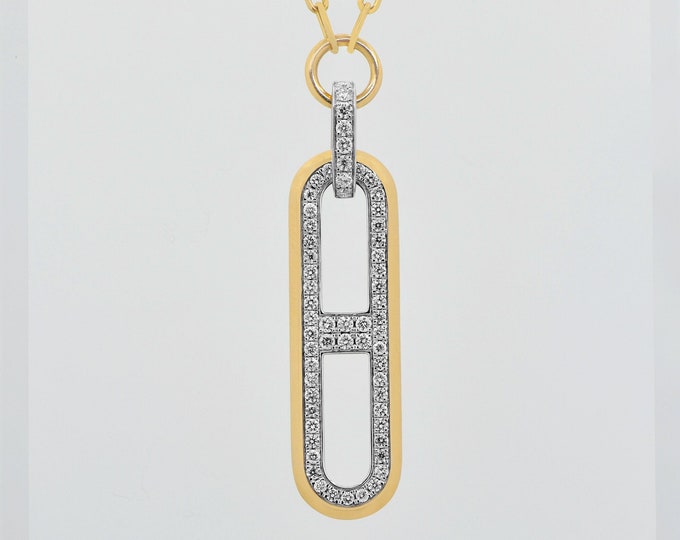 14k Yellow Gold Pave Diamond Necklace for Brides