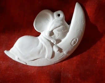 Sleeping Mouse on the Moon Ornament