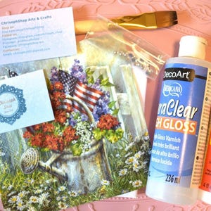 DIY Decoupage Kit – 4th of July Garden Basket Craft