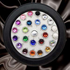 Rhinestone Round Button – Silver Crystal Flatback Embellishments for DIY, Pack of 5