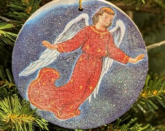 Vintage Golden Book Angel Christmas Ornament