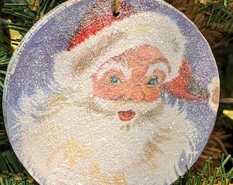 Vintage Golden Book Santa Christmas Tree Ornament