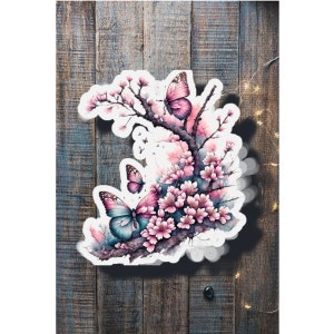 butterfly sticker, pretty sticker, cute sticker,  garden vinyl sticker, waterproof sticker, water bottle sticker, laptop sticker, birthday