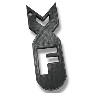 Dropping the F-Bomb.  Can be used for decoration or keychain accessory
