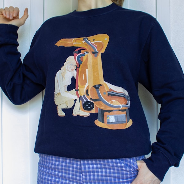 Sweat-shirt bleu marine pour ingénieur en robotique STEM - Cadeau pour enseignante