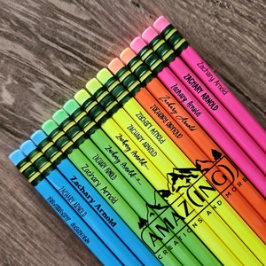 Engraved Neon Pencils - Presharpened – K&A Designs