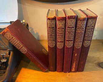 Vintage Red Leather Books from 1920s Soft Cover - JM Dent & Sons