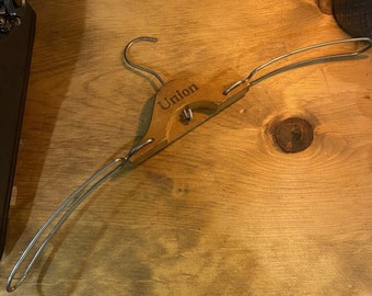 Vintage Union Folding Wood and Wire Travel Hanger