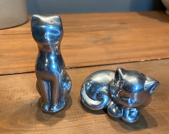 Hoselton Aluminum Cat Figurines