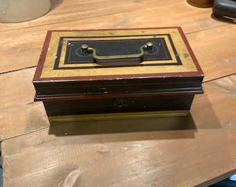 Vintage Metal Cash Box - No Key