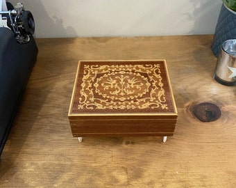 Vintage Reuge St. Croix Inlaid Wood Music Box