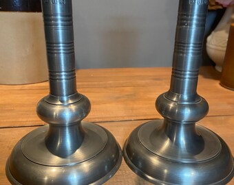 Vintage pair of John Somers Pewter Candlesticks