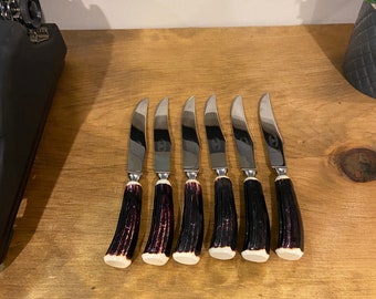 Set of 6 Vintage Atkinson Bros Steak Knives