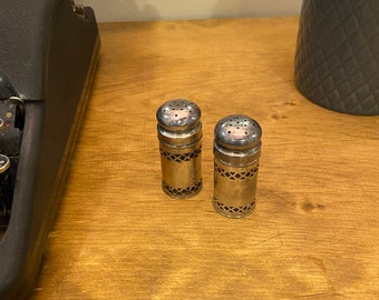 ヴィンテージ 小型透明ガラス ソルト＆ペッパー シェーカー セット