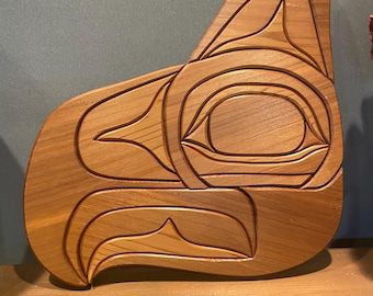 First Nations Eagle Head Western Red Cedar Plaque
