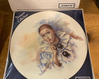 Vintage Jason Round Placemats - Set of 6 Pierrot Clown
