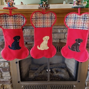 Dog stocking, bone shaped with pocket