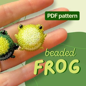3D Beaded Frog PDF Pattern: Miyuki Seed Bead Animal Tutorial (Beading Pattern)