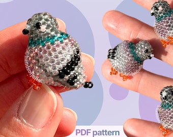 3D Beaded Pigeon PDF Pattern: Seed Bead Pigeons (Beading Tutorial)
