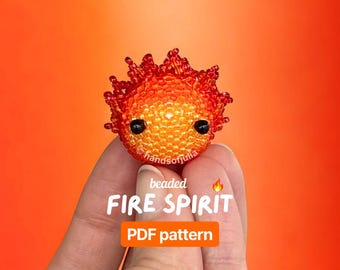 3D Beaded Fire Spirit PDF Pattern - Beading Tutorial