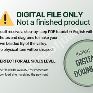 May include: A digital file advertisement with text that reads "DIGITAL FILE ONLY Not a finished product." Includes a yellow triangle with an exclamation point and a green circle with "INSTANT DIGITAL DOWNLOAD."