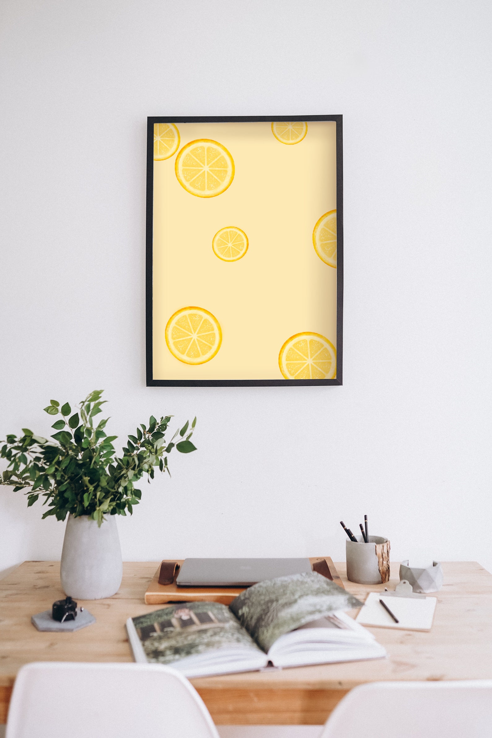 PRINTABLE Lemon Slices Wall Art Home Decor for Kitchen or Bakery Lemons Citrus Baking Poster