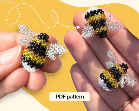 3D Beaded Bumblebee PDF Pattern: Seed Bead Bee Tutorial (Beading Pattern)