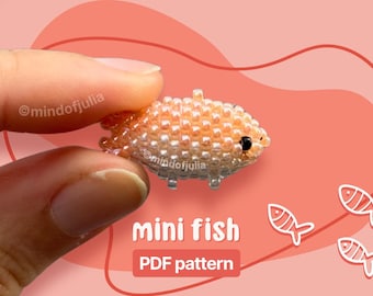 Miniature 3D Beaded Fish Pattern – DIY Mini Seed Bead Animal - Instant Download PDF Tutorial
