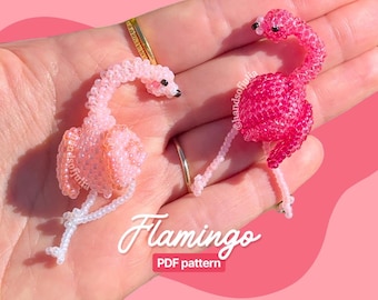 3D Beaded Flamingo PDF Pattern: Seed Bead Flamingos (Beading Tutorial)
