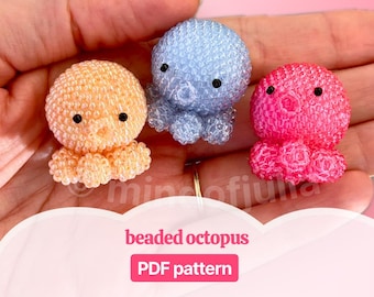 3D Beaded Octopus PDF Pattern: Miyuki Seed Bead Tutorial (Beading Pattern)
