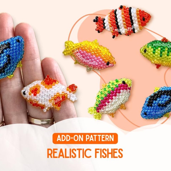 Realistic Fish Add-On Pattern | Color Variations for 3D Beaded Fish Pattern (SUPPLEMENT ONLY)