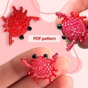 3D Beaded Crab PDF Pattern: Seed Bead Crab Tutorial (Beading Pattern)