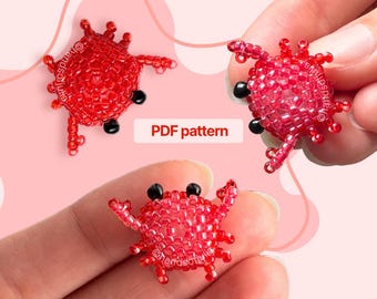 3D Beaded Crab PDF Pattern: Seed Bead Crab Tutorial (Beading Pattern)