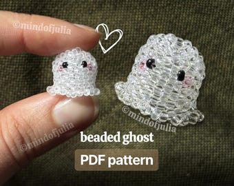 3D Beaded Ghost PDF Pattern: Seed Bead Tutorial (Beading Pattern)