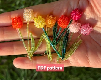Beaded Tulip PDF Pattern: DIY Seed Bead Flower Tutorial (Digital Download)