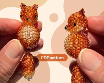 3D Beaded Fox PDF Pattern (3D Beading Tutorial)