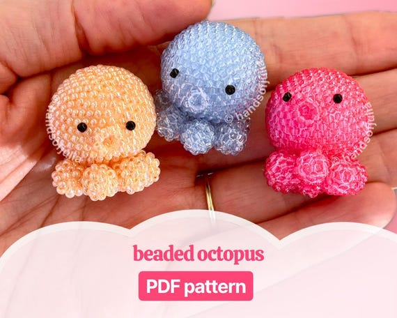 3D Beaded Octopus PDF Pattern: Miyuki Seed Bead Tutorial (Beading Pattern)