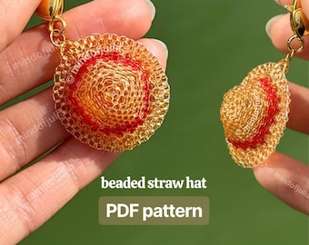 3D Beaded Straw Hat PDF Pattern: Seed Bead Tutorial (Beading Pattern)