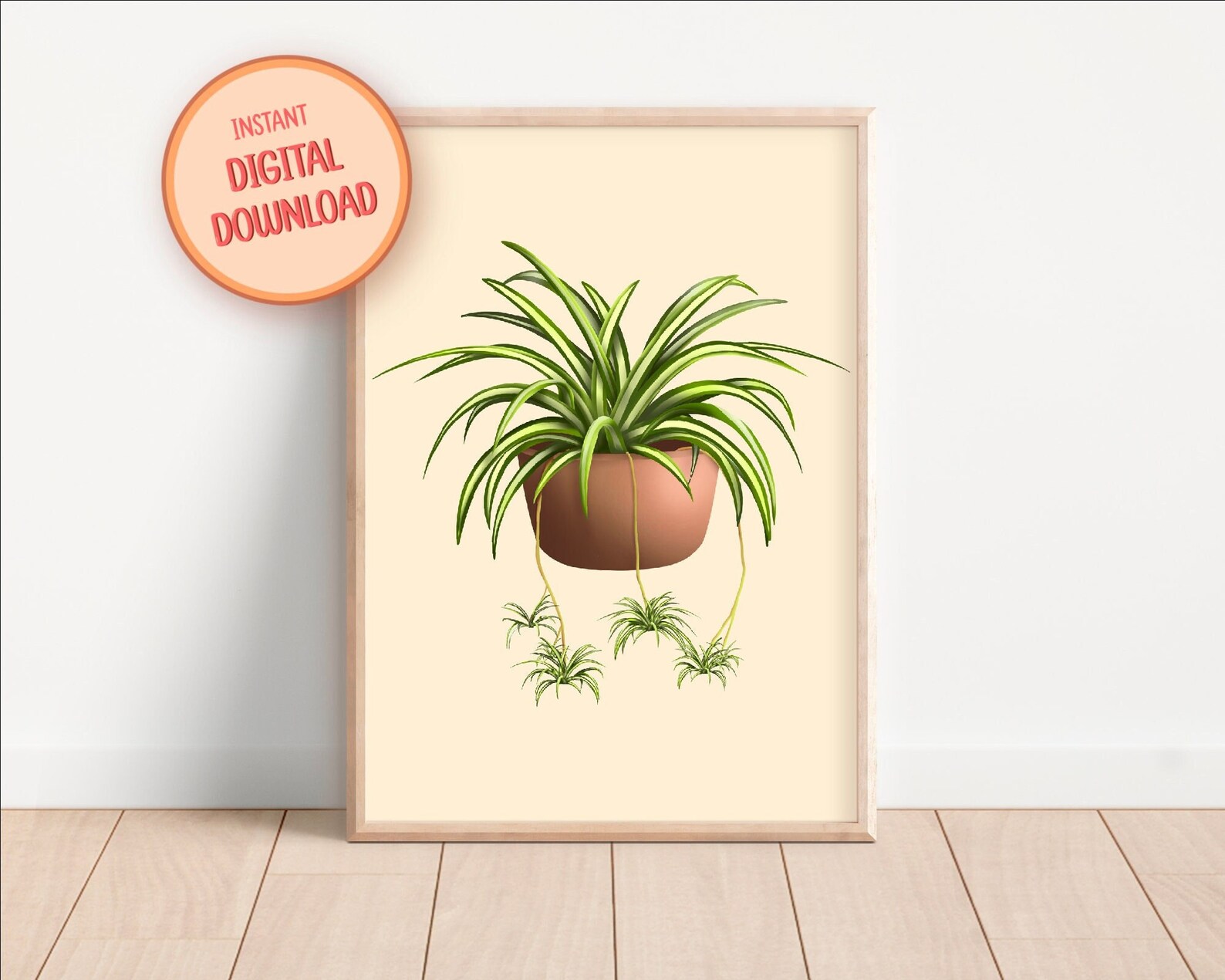 PRINTABLE Botanical Spider Plant Wall Art Home Decor for Plant Lovers ...
