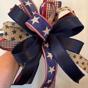 Patriotic bow, spring bows, lantern bows, wreath decoration,  seasonal tree decor, package embellishing, seasonal tree topper