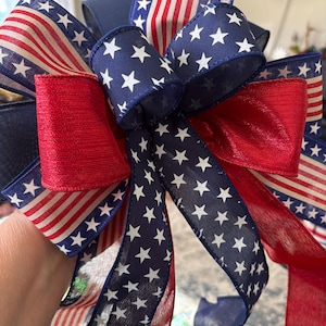 Patriotic bows, Fourth of July lantern bows, wreath decoration,  memorial day bow, seasonal tree decor, package embellishing