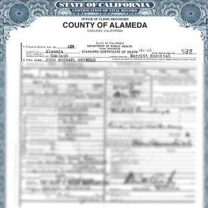 Certidão de Óbito de Johnny Heinold