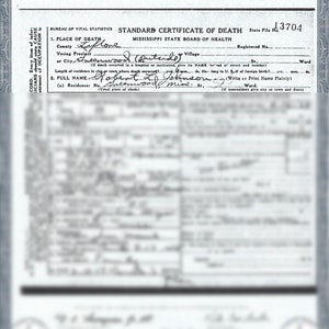 Certidão de Óbito de Robert Leroy Johnson