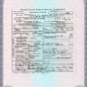Certidão de Óbito HP Lovecraft