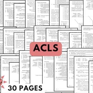 Notizen für 2024 ACLS Nurses, gemacht von einer Intensivpflegerin. Hinweise der American Heart Association. ACLS Medikamente, Pflegestandards und Grundkenntnisse.