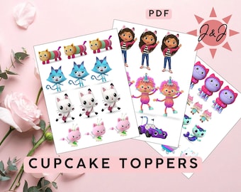 Gabby Cupcake Toppers: Gabby plus alle Gabby Cats (digitale download)