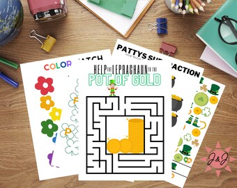 Saint Patrick's Day Learning Activities: Math, Letters, Numbers (PDF)
