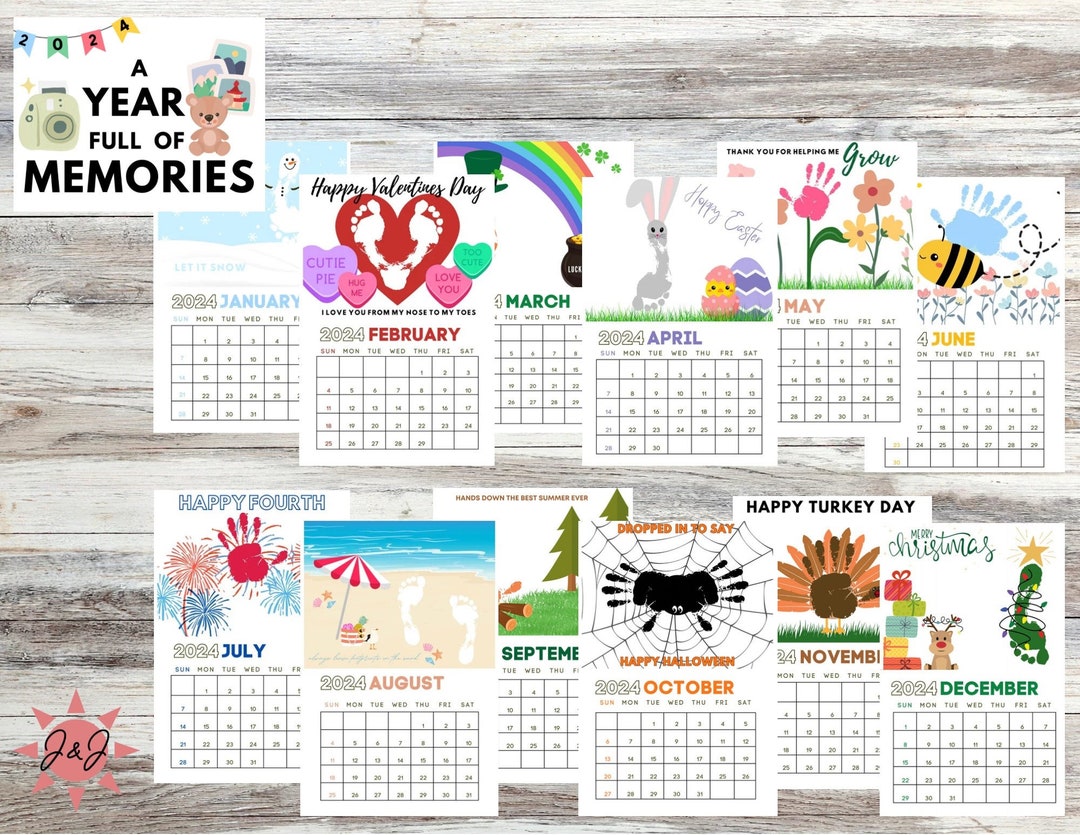 2024 Handprint Footprint Calendar Digital Print Craft Pdf File 2024 Handprint Footprint Calendar Digital Print Craft Pdf File