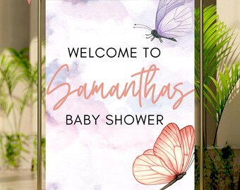 Enchanted to meet you! welcome sign, digital & printable! Editable. Baby Shower party signs